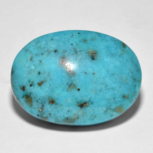 Turquesa Cabujón Óvalo de 21,7 x 15,8mm de Estados Unidos, peso de 20.11ct, piedra preciosa Estabilizado de forma natural en claridad Opaco, Turquesa de 1 pieza: el color es Verde azul, dureza Mohs de 5 - 6, Photo A