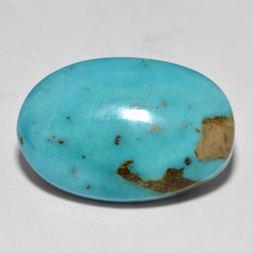 Medium Bluish Green 绿松石 Gem - 18.5ct 椭圆形凸面型 (ID: 615748)