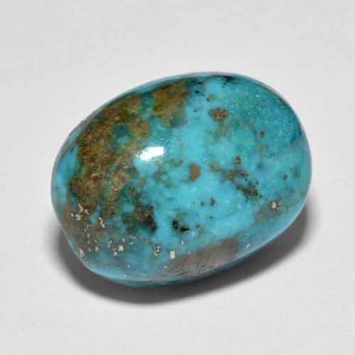 13.57 ct Turquoise Turquoise Stone, Natural Turquoise in Oval Cabochon Shape for Sale