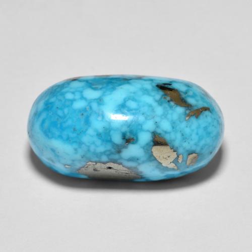 绿蓝色 绿松石 Gem - 13.1ct 椭圆形凸面型 (ID: 615840)