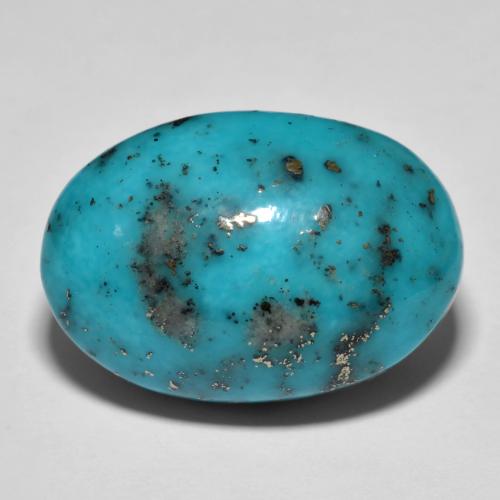 22,1 x 15,2mm ovaler Türkis aus den USA, Gewicht von 23,92 ct, natürlicher Edelstein in Opaque Reinheit, 1 Stück ovaler Türkis - Farbe: Grünlich-blau, Mohs-Härte von 5 - 6, Photo A