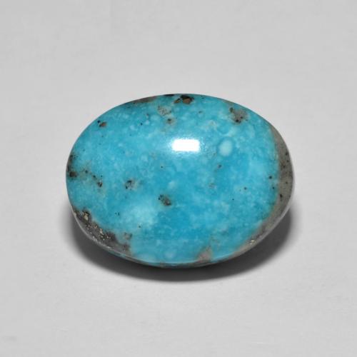 Greenish Blue Turquoise Gem - 11.2ct Oval Cabochon (ID: 615847)