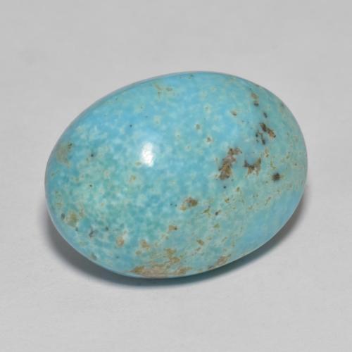 9.9ct Oval Cabochon Turquoise from United States, Dimension 17.7 x 13.1mm, Natural stabilized Gemstone, Opaque Clarity, 1 piece Turquoise in Blue Green Color, Mohs Hardness of 5 - 6, Photo A