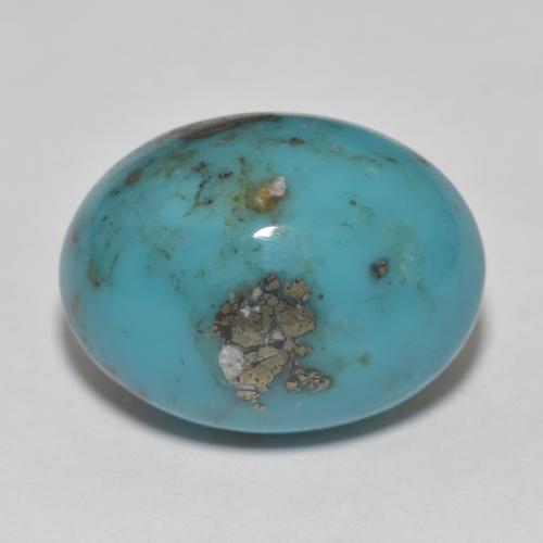 23.65ct Oval Cabochon Turquoise from United States, Dimension 20.1 x 15.1mm, Natural stabilized Gemstone, Opaque Clarity, 1 piece Turquoise in Blue Green Color, Mohs Hardness of 5 - 6, Photo A