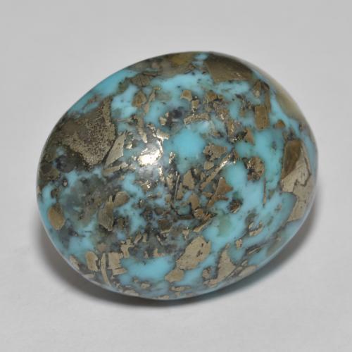 31.45 ct Turquoise Turquoise Gemstone, Turquoise Gem in Oval Cabochon Shape for Sale.