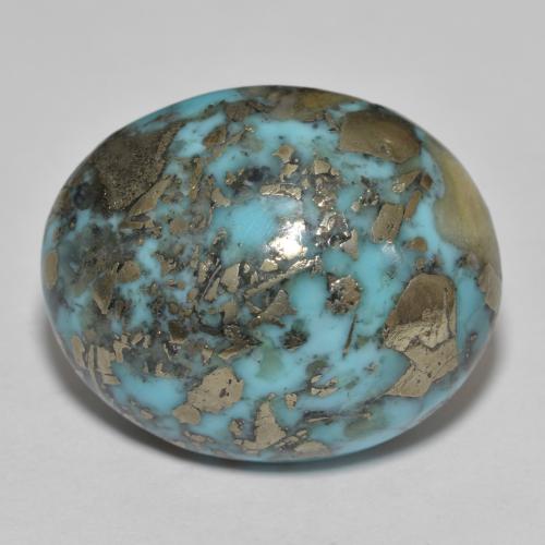 31.45 ct Turquoise Turquoise Stone, Natural Turquoise in Oval Cabochon Shape for Sale