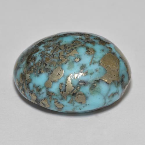 Turquoise Gemstone in 21.3 x 17.4 mm Size for Sale, Turquoise Stone in Greenish Blue Color