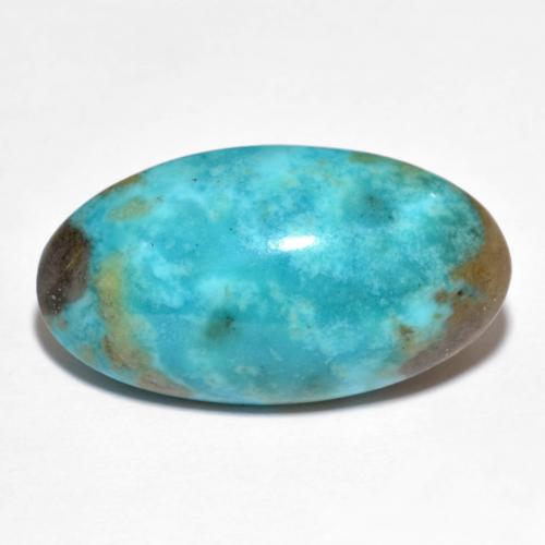Turquesa Cabujón Óvalo de 23,2 x 12,7mm de Estados Unidos, peso de 16.63 ct, piedra preciosa natural Estabilizado en claridad Opaco, Turquesa de 1 pieza - Color: Verde azulado, dureza Mohs de 5 - 6, Photo A