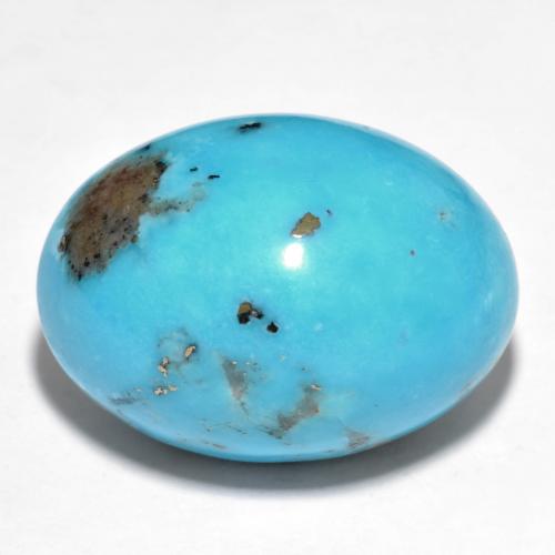 Turquesa Ovalada de 23 x 16,6mm de Estados Unidos, peso de 34.8 ct, piedra preciosa natural Estabilizado en Opaco Clarity, Turquesa Cabujón Óvalo de 1 pieza - Color: Azul verdoso, dureza Mohs de 5 - 6, Photo A