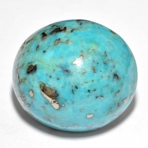 Bluish Green Turquoise Gem - 37.4ct Oval Cabochon (ID: 621008)