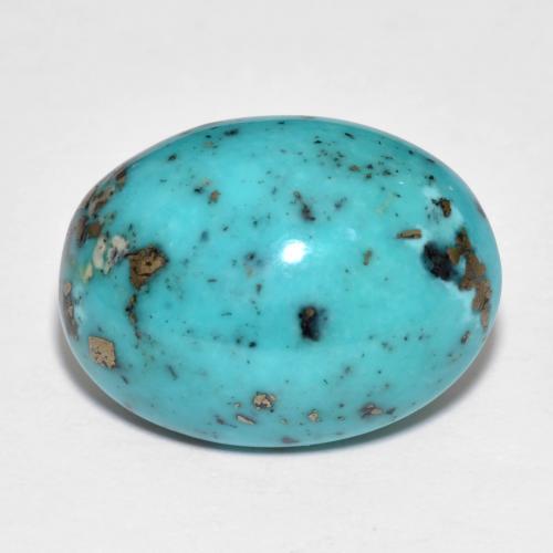 Bluish Green Turquoise Gem - 21.4ct Oval Cabochon (ID: 621503)