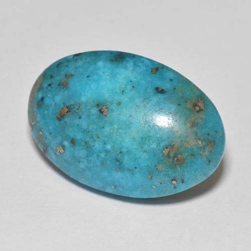 Turquesa Cabujón Óvalo de 20,7 x 13,7mm de Estados Unidos, peso de 12.86ct, piedra preciosa Estabilizado de forma natural en claridad Opaco, Turquesa de 1 pieza: el color es Verde azul, dureza Mohs de 5 - 6, Photo A