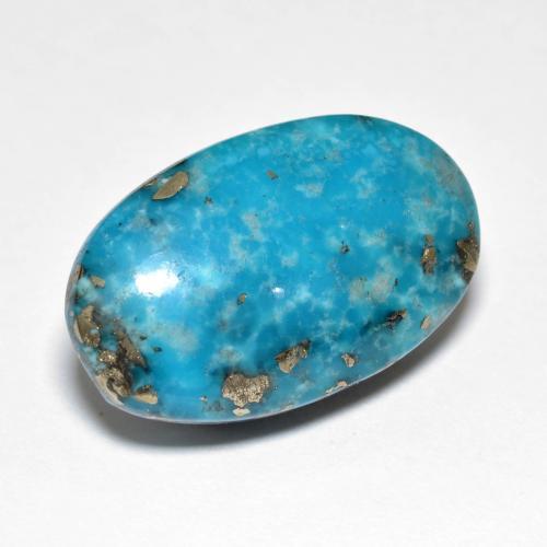 Azul verdoso claro Turquesa Gema - 18.4ct Cabujón Óvalo (ID: 626149)