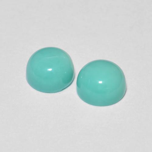 Turquoise Gemstones in 5 mm (calibrated) Size for Sale, Turquoise Stones in Intense Blue Green Color