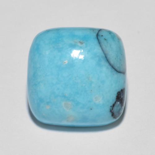 6.02ct Cushion Cabochon Turquoise from United States, Dimension 12 x 12mm, Natural untreated Gemstone, Opaque Clarity, 1 piece Turquoise in Blue Green Color, Mohs Hardness of 5 - 6, Photo A