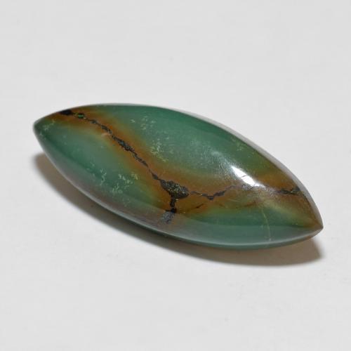 27.6 x 10.7mm Marquise Cabochon Multicolor Turquoise from China, Weight of 9.2ct, Natural untreated Gemstone in Opaque Clarity, 1pc Turquoise - Color: Multicolor, Mohs Hardness of 5 - 6, Photo A
