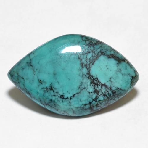 grün-blau Türkis Edelstein - 8.9ct Marquise Cabochon (ID: 631332)