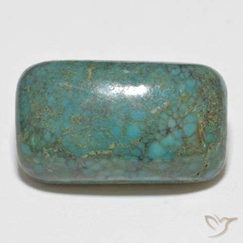 13.09 ct Blue Green Turquoise, 21.5 x 12.7 mm Cushion Cut From China, Photo A