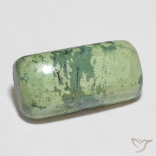 8.8 ct Green Turquoise, 20.3 x 9.8 mm Cushion Cut From China, Photo A
