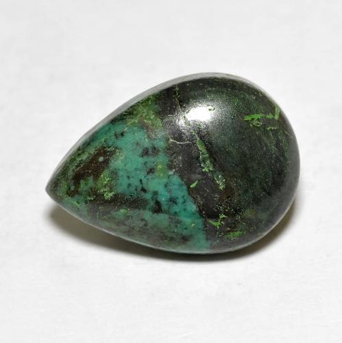 マリ産5,71カラットペアーマルチカラーターコイズ、寸法16,4 x 11,5 mm、天然未処理宝石、オペーククラリティ、1個ペアーターコイズ、モース硬度5 - 6, Photo A