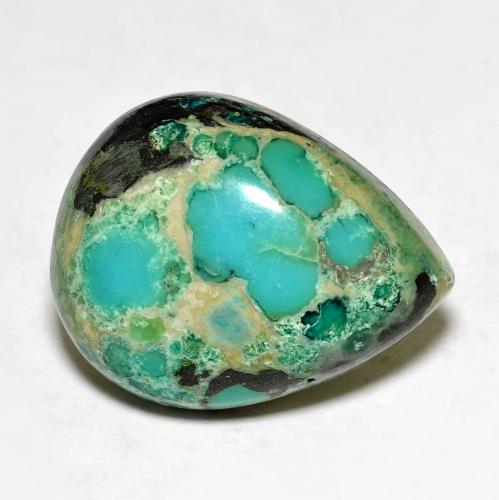 Многоцветный Бирюза Камень - 12ct Груша Кабошон (ID: 631378)