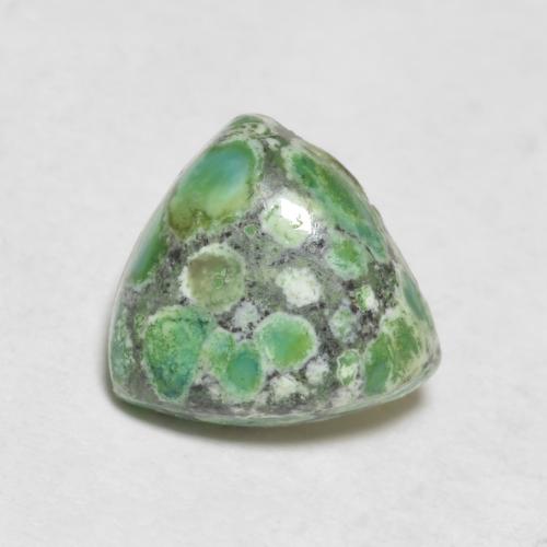 1.65ct Trillion Multicolor Green Turquoise from China, Dimension 9.2 x 8.6mm, Natural untreated Gemstone, Opaque Clarity, 1pc Trillion Cabochon Turquoise, Mohs Hardness of 5 - 6, Photo A
