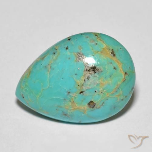 Turchese verde blu da 10,77 ct, taglio a pera da 19,3 x 14 mm dagli Stati Uniti, Photo A