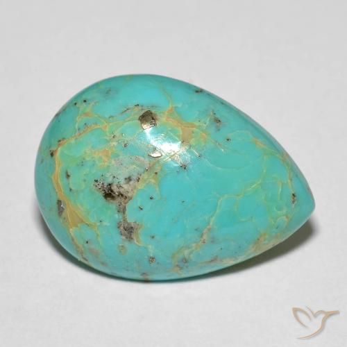 10.77 ct Turquoise Turquoise Stone, Natural Turquoise in Pear Cabochon Shape for Sale