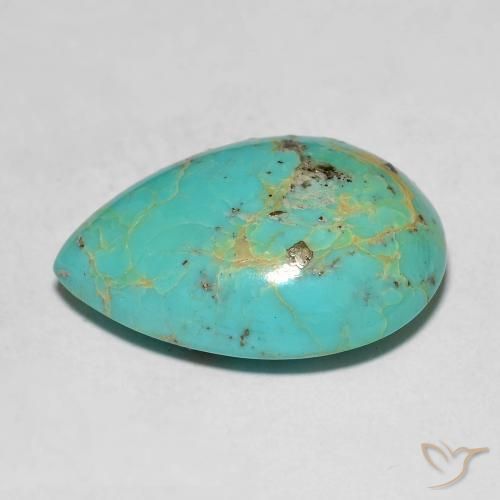 Turquoise Gemstone in 19.3 x 14 mm Size for Sale, Turquoise Stone in Electric Blue Green Color