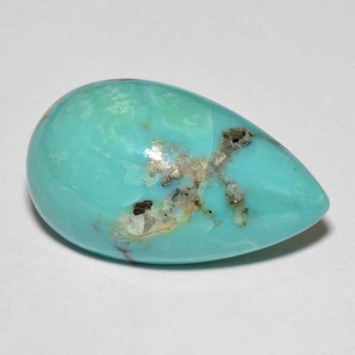 17.5 ct Blue Green Turquoise, 23.8 x 14 mm Pear Cut From the United States, Photo A