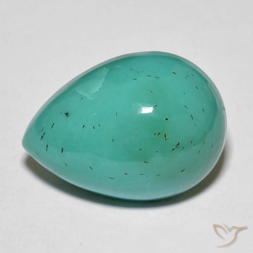 19.94 ct Blue Green Turquoise, 20.5 x 14.7 mm Pear Cut From the United States, Photo A