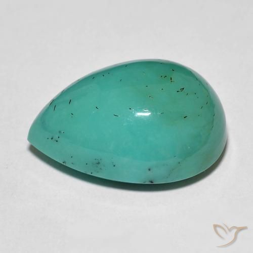 Turquoise Gemstone in 20 x 15 mm (calibrated) Size for Sale, Turquoise Stone in Medium Bluish Green Color