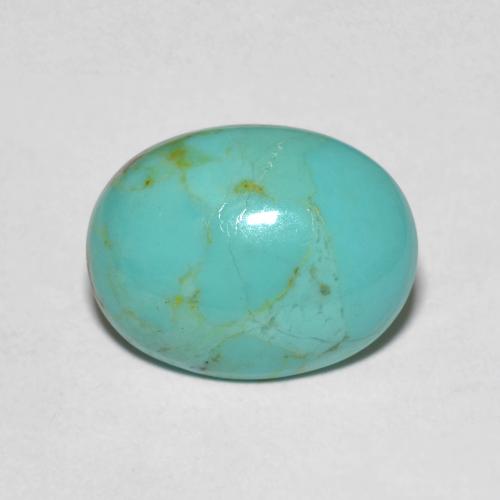 Turquesa Verde azulado Ovalada de 4.26 ct de Estados Unidos, dimensión 13,8 x 10,6mm, piedra preciosa natural Estabilizado, claridad Opaco, Turquesa Cabujón Óvalo de 1 pieza, dureza de Mohs de 5 - 6 , Photo A