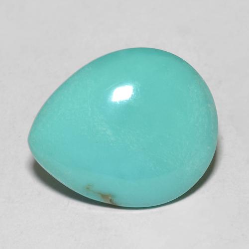 マリ産9,75カラットペアー青みがかったグリーンターコイズ、寸法18,5 x 15,5 mm、天然未処理宝石、オペーククラリティ、1個ペアーターコイズ、モース硬度5 - 6, Photo A