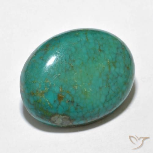 9.91 ct Turquoise Turquoise Stone, Natural Turquoise in Oval Cabochon Shape for Sale