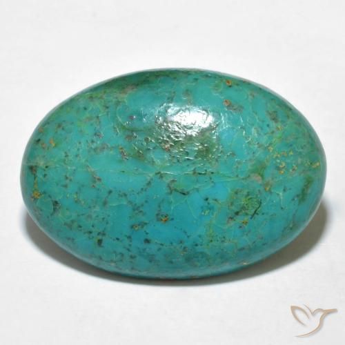 13.33 ct Blue Green Turquoise, 23.7 x 16.4 mm Oval Cut From China, Photo A