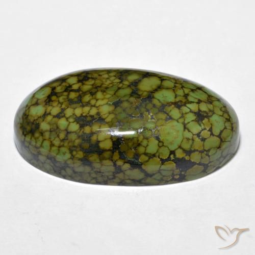 Turquoise Gemstone in 24.6 x 14 mm Size for Sale, Turquoise Stone in Apple Green Color