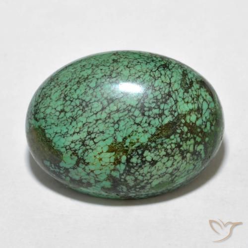 11.79 ct Green Turquoise, 19.4 x 14.6 mm Oval Cut From China, Photo A