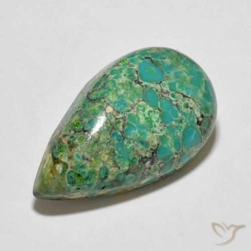 12.05 ct Blue Turquoise Stone, Natural Turquoise in Pear Cabochon Shape for Sale
