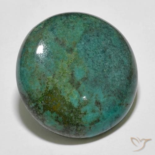 16 ct Blue Green Turquoise, 20.8 mm Round Cut From China, Photo A