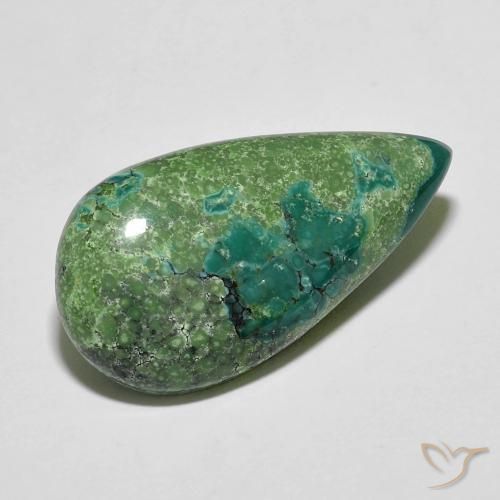 8.89 ct Blue Green Turquoise, 24.2 x 12.8 mm Pear Cut From China, Photo A