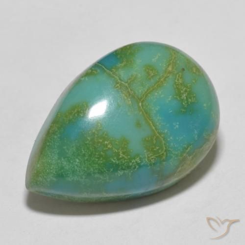 12.52 ct Turquoise Turquoise Stone, Natural Turquoise in Pear Cabochon Shape for Sale
