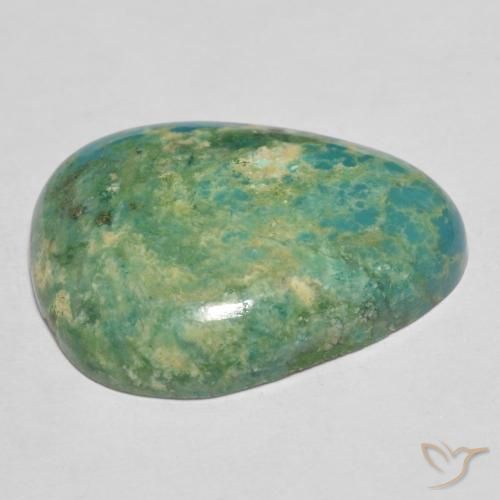 Turquoise Gemstone in 22.3 x 18.3 mm Size for Sale, Turquoise Stone in Medium-Light Blue Green Color