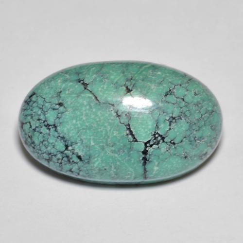 13.76 ct Turquoise Turquoise Stone, Natural Turquoise in Oval Cabochon Shape for Sale