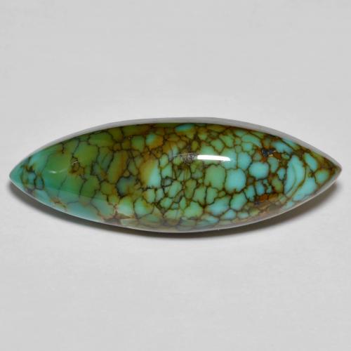 11.50 ct Multicolor Turquoise Gemstone, Turquoise Gem in Marquise Cabochon Shape for Sale.