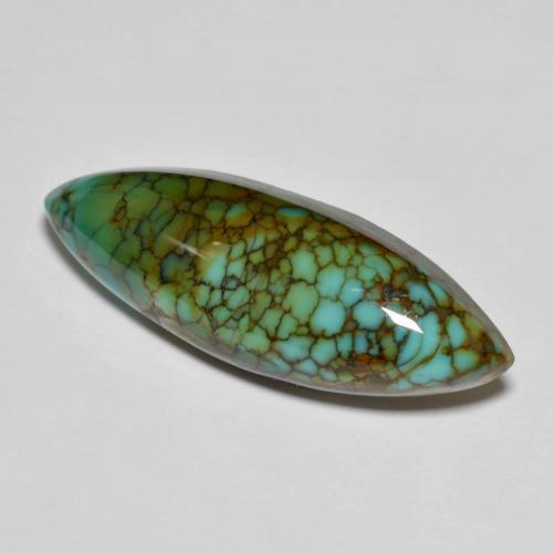 11.50 ct Multicolor Turquoise Stone, Natural Turquoise in Marquise Cabochon Shape for Sale