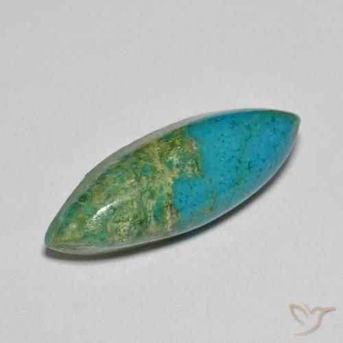 6.89 ct Blue Turquoise Stone, Natural Turquoise in Marquise Cabochon Shape for Sale