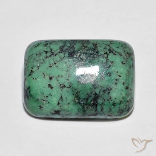 7.83 ct Green Turquoise Stone, Natural Turquoise in Cushion Cabochon Shape for Sale