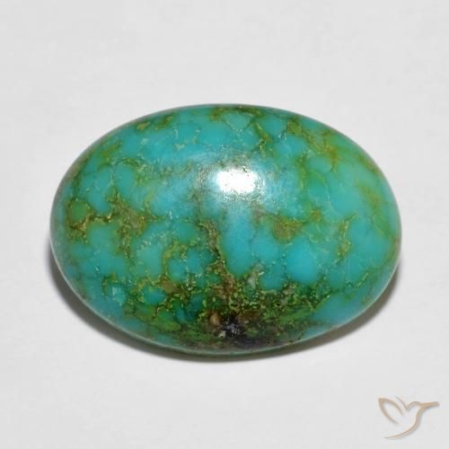 6.6 ct Multicolor Turquoise, 19.1 x 13.7 mm Oval Cut From China, Photo A