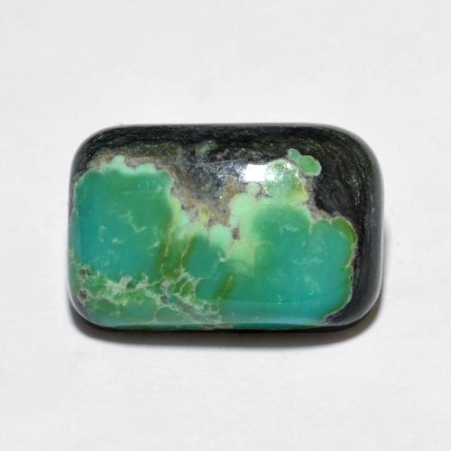 15 x 9.9mm Cushion Multicolor Turquoise from China, Weight of 5.93ct, Natural untreated Gemstone in Opaque Clarity, 1pc Cushion Cabochon Turquoise - Color: Multicolor, Mohs Hardness of 5 - 6, Photo A